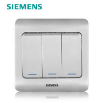  Siemens fluorescent three-open single control switch Siemens switch socket Silver fluorescent three-position single switch