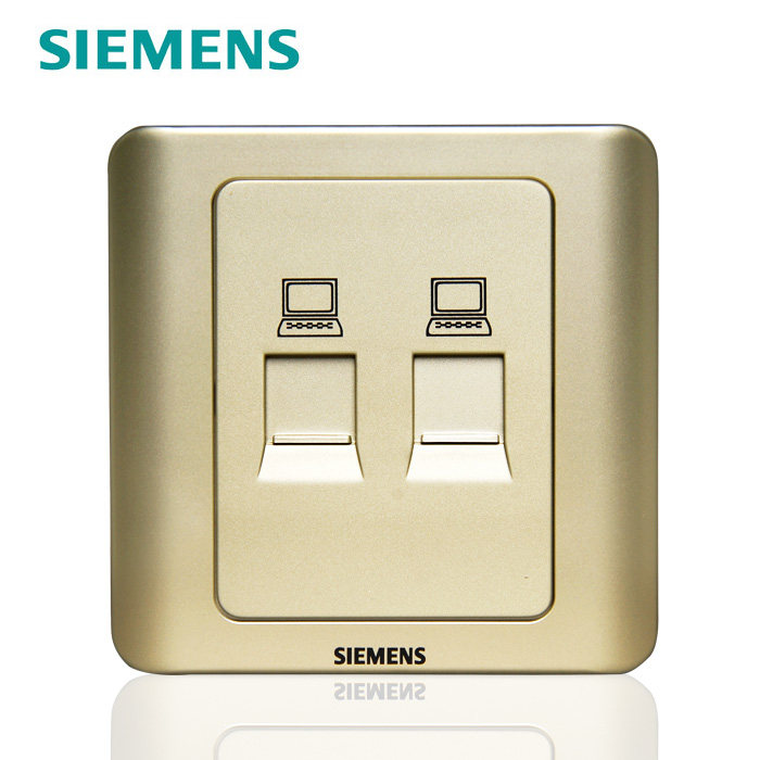 Siemens Switch Panel Siemens Switch Socket Vision Series Golden Brown Two dual computer socket panel