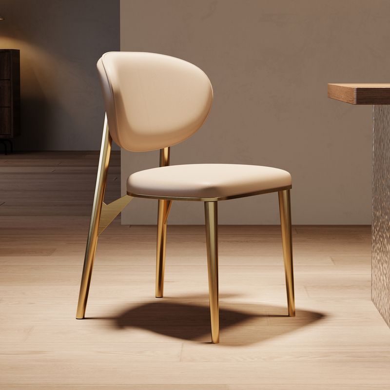 Italian-Style Light Luxury Genuine Leather Dining Chair for Home Dining Room, Hotel, High-End First-Layer Cowhide Stainless Steel Island Backrest Chair Italian-Style Light Luxury Genuine Leather Dining Chair for Home Dining Room, Hotel, High-End First-Layer Cowhide Stainless Steel Island Backrest Chair