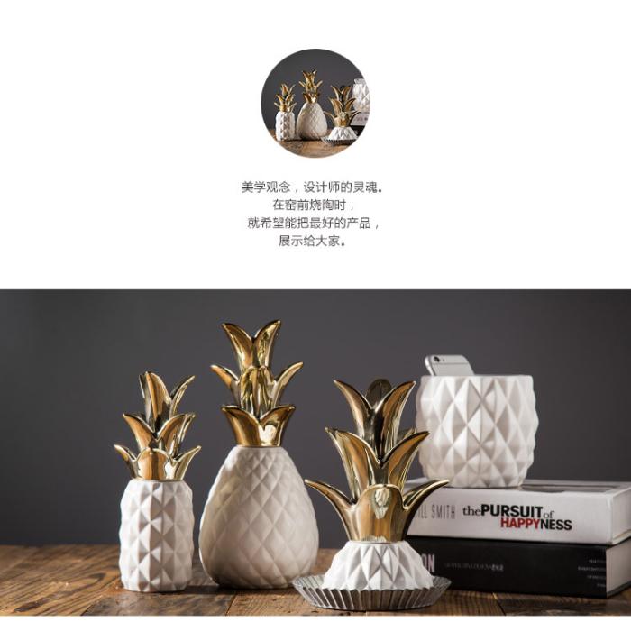 Phong cách Bắc Âu dứa trắng trang trí nội thất mềm đồ nội thất mô hình đồ trang trí trang trí đồ dcor giá rẻ