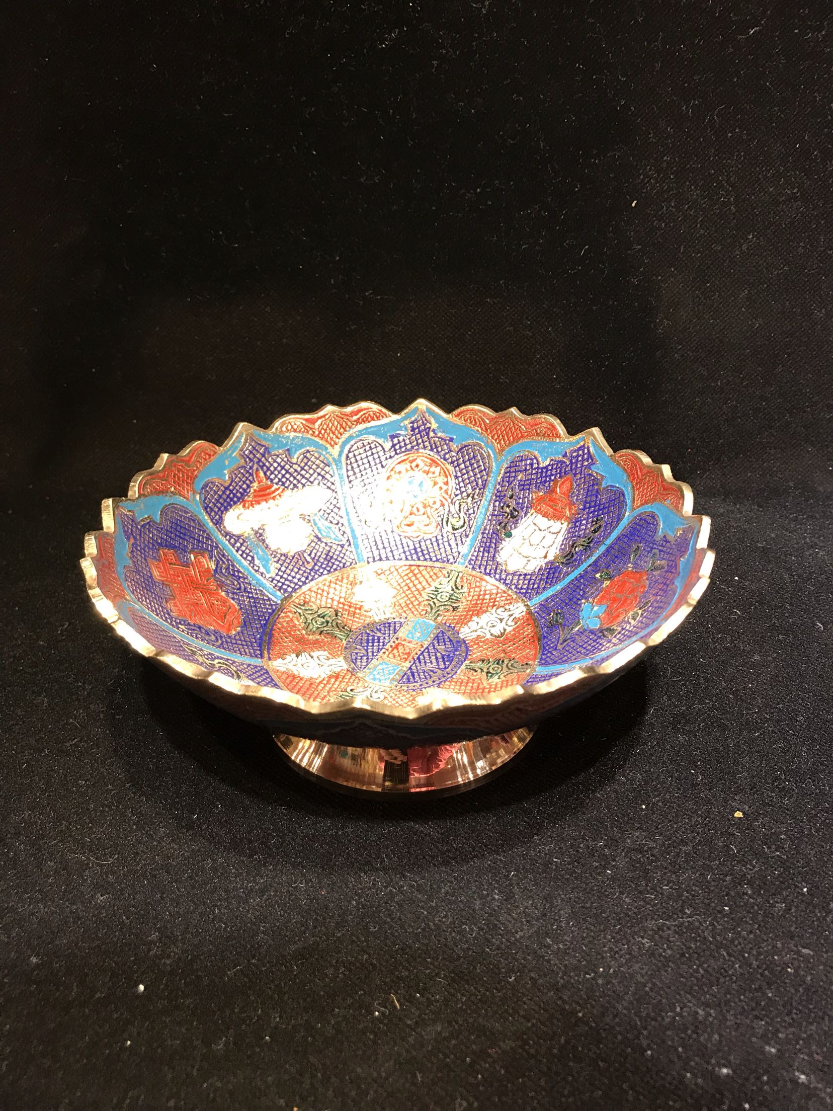 Nepal craft copper painted fruit plate for plate supply of dried fruit plate