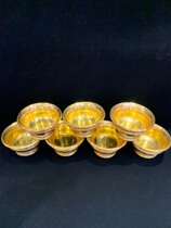 Wisdom and Compassion Buddha Destiny Nepalese copper gilt water supply cup 8cm seven-branch offering purified water cup offering cup in front of Buddha