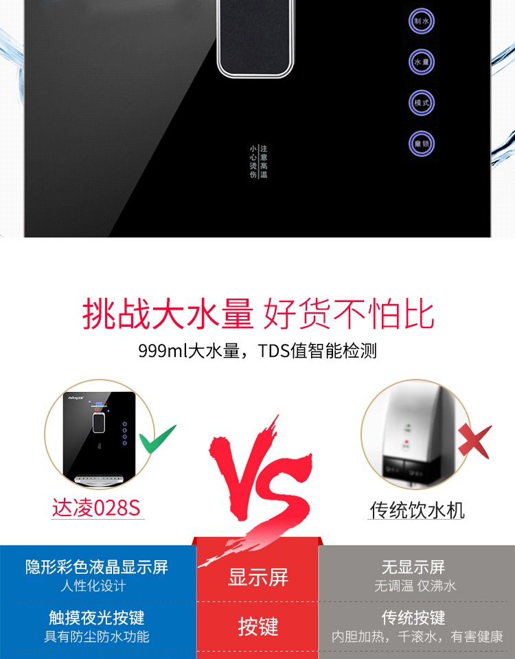Máy đường ống Daling mới 028S tốc độ nước nóng máy nước gia đình có máy lọc nước không có túi mật là treo tường nóng - Nước quả máy lọc nước aqua home