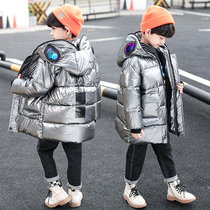 Boys winter cotton padded jacket 2020 new childrens down padded jacket thickened mid-length handsome Ultraman clothes