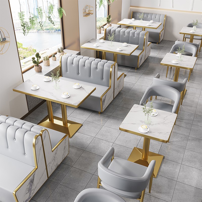 Western Restaurant Cardseat on Wall Sofa Combined Café Bar Bar Bar cafeteria cafeteria tables and chairs