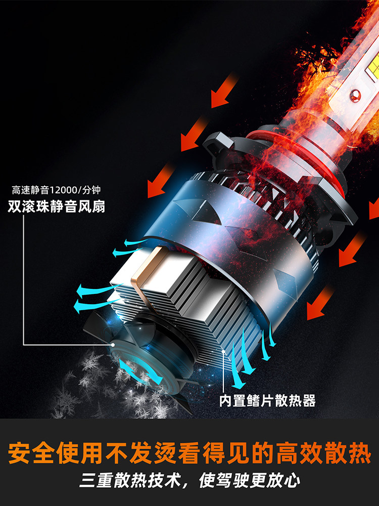 Suitable for 08-22 Models of Nissan New and Old Qashqai Led Headlights, High Beam, Low Beam, Fog Lights, Laser Lights, Super Bright Car Bulbs