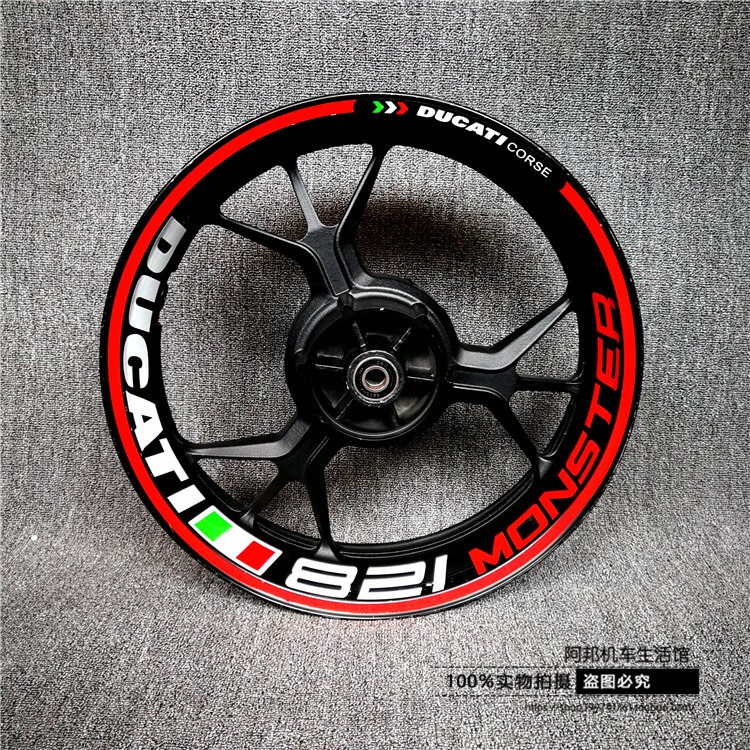 Ducati Big Devil 696 821 848 899 1199 1299 Reflective Wheel Rings Sticker Flower