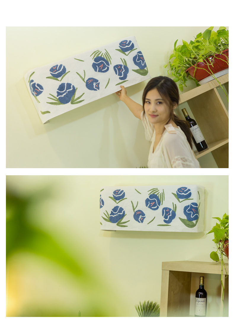Gree vẻ đẹp treo vải bụi che phủ Mục vụ hoa tươi thêu bụi che phủ phòng ngủ điều hòa không khí trùm máy giặt cửa ngang