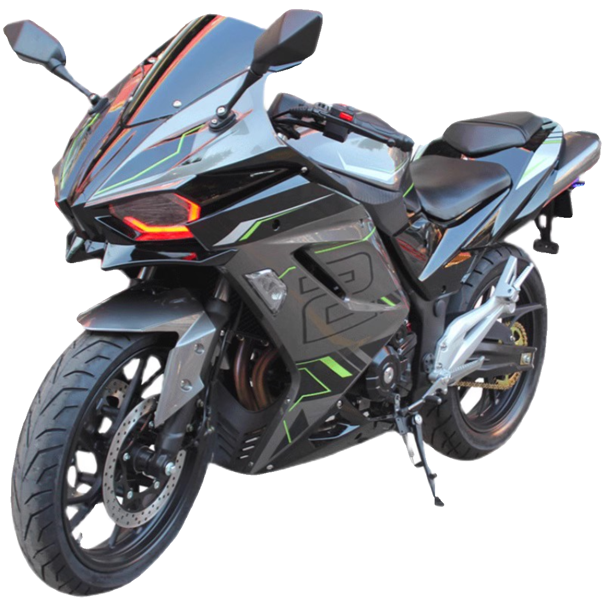 Двухцилиндровый водяного охлаждения мотоцикл Kawasaki H2, тяжелый мотоцикл 400 куб. см, имитация гоночного автомобиля на трассе Yamaha R6, Little Ninja