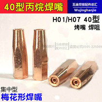 Type 40 propane welding nozzle Plum Blossom Mouth H07-40 Type Lengthened Baking Gun Roaster Grilled Gas gas welding tip