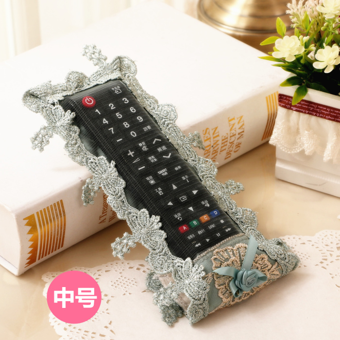 1 piece Châu Âu TV điều hòa không khí set-top box điều khiển từ xa đặt bụi che vải ren điều khiển từ xa bảo vệ bìa