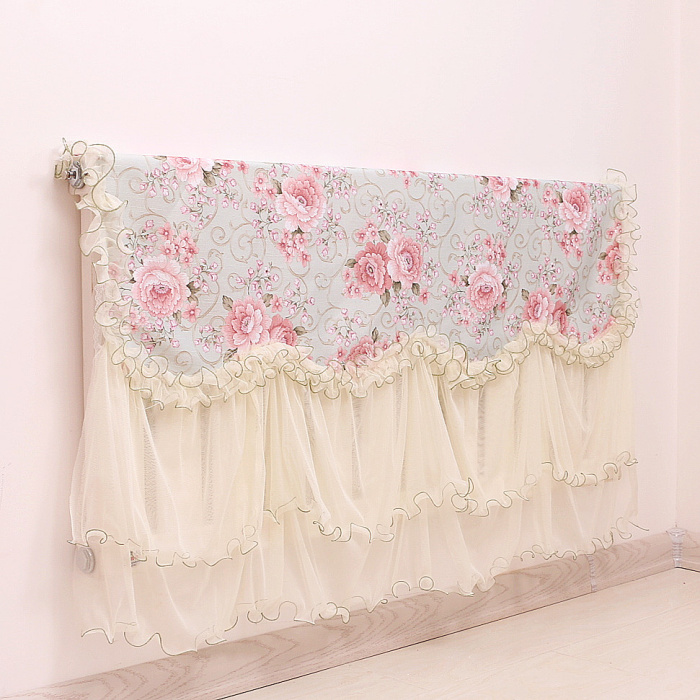 A new heating cover fabric lace radiator dust cover flower bone cover heating protective cover cover cloth