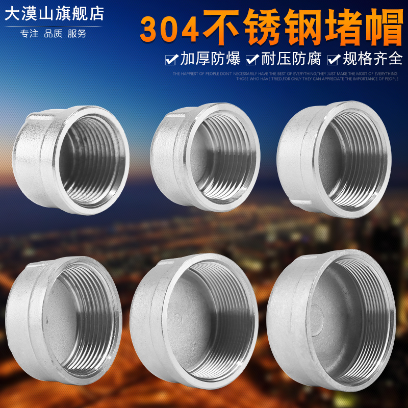 304 stainless steel inner wire tube blocked head blocking blocking head resistance plug 4 min stainless steel wire blocking cap 6 min 1 inch DN15DN50
