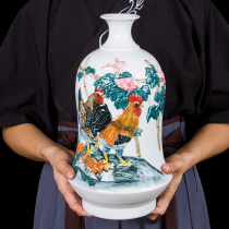 100 Porcelain House New Chinese Rework Engraving Autumn Garden Raw Xiao Chicken Ceramic Vase Swing Piece Living Room Xuanguan Bogu Rack