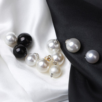 Pearl button High-end round button Korean version of female dress chiffon dress hat Joker small fragrant wind decorative buckle
