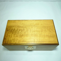  Mahogany classical craft gold silk Nanmu Water ripple single board box treasure box Jewelry box Wood carving ornaments