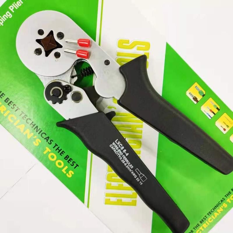 Crimping pliers European standard terminal crimping pliers Pressed into hexagonal quadrilateral terminal pliers Cold pressing pliers LXC6-6