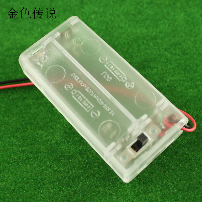 2 No 5 AA transparent battery box DIY with wire with switch with cover transparent wire series two 3v