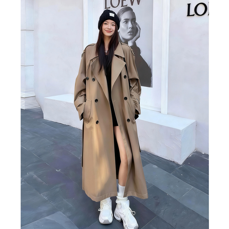 Tall Women's Extra-Long Trench Coat 2026 Spring and Autumn British Style Super Popular Ankle-Length Trendy Coat