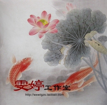 Meticulous painting line drawing bottom draft-Lotus carp picture carp picture line drawing all kinds of meticulous painting bottom manuscript