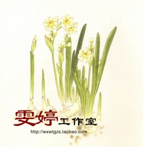 Meticulous painting White drawing draft flower and bird painting Chinese painting painting character customization