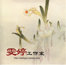 Meticulous painting White drawing draft flower and bird painting Chinese painting painting character customization