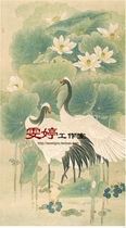 Meticulous painting white paper manuscript flower and bird line drawing Chinese painting manuscript Lotus Lotus Lotus Pond crane painting