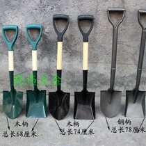 All-steel engineering shovel manganese steel engineering shovel outdoor small shovel multi-purpose pointed square head iron lift car shovel combat readiness shovel