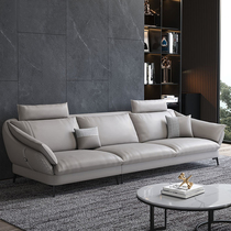 Nordic luxury leather sofa combination living room small apartment creative latex down sofa Italian minimalist leather sofa
