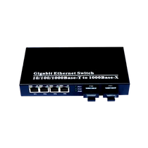 RAYSHINE Gigabit 2 optical 4 electrical fiber optic transceiver 2 optical 4 electrical switch single mode dual fiber