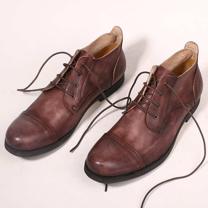 New spring and summer British leather retro leather shoes tide Japanese old round head lace soft bottom breathable casual bag shoes