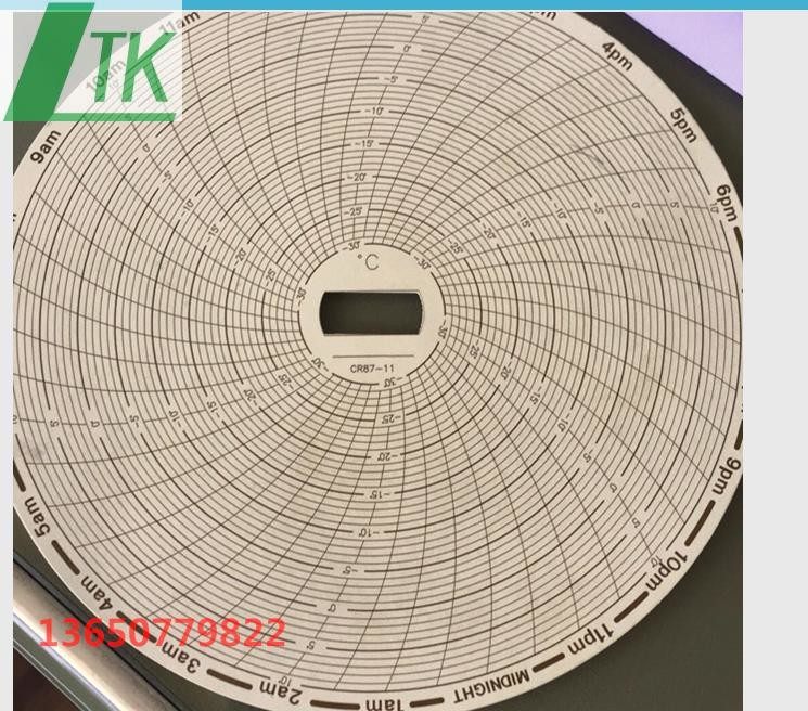 Medicine storage box recording paper CR87-11 Low temperature refrigerator circular drawing CR87-11-22-23