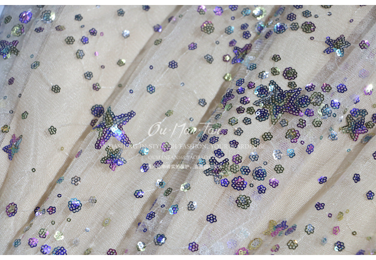 [ouman Haute Couture] 2018 đầu thu mới thêu cổ chữ V công sở nặng nề đầm lưới sequin đầm đỏ dự tiệc