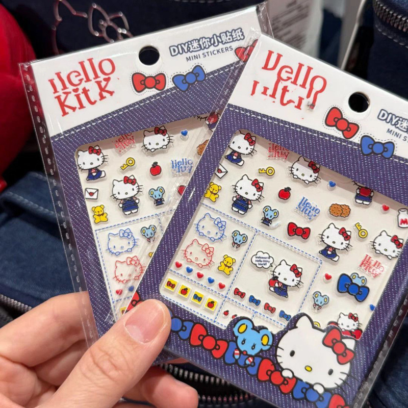 Three-Dimensional Relief Stickers Hello Nail Art Stickers Water Cup Phone Case Camera DIY Cartoon Kitty Nail Stickers
