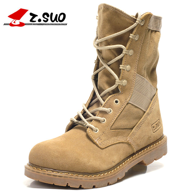 ເກີບໜັງແທ້ Martin boots men's desert boots spring and autumn high-top men's boots outdoor Wolf Warrior work boots CS combat boots