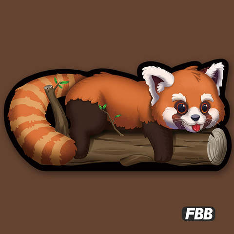 Cute Red Panda On Log Large Mousepad, Desk Mat (5mm, 80x40cm)