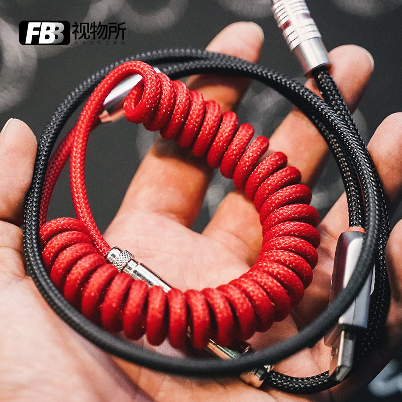 FBB vision of the flower Dan Niang black and red color custom keyboard line coil spring line type-c manual mini