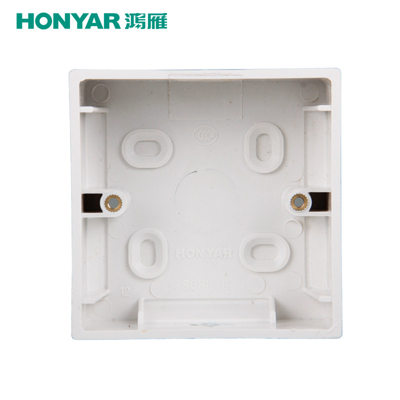 Hongyan PVC flame-retardant surface-mounted 86 bottom box surface-mounted surface-mounted junction box deepened and thickened 4 cm open box