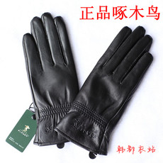 Перчатки 秋冬季正品plover 女士真皮手套 女式山羊皮加棉绒保暖皮手套