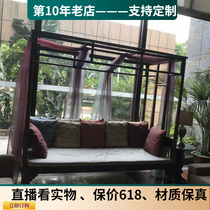 QAY home imitation ancient Southeast Asian style Bed Rack Bed set as a plus-size bed 4-column bed princess bed set to do