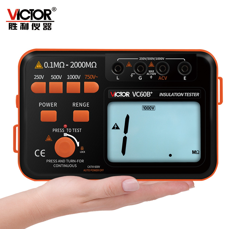 Triumph instrument Digital megaometer Insulation resistance tester 500V 1000V Digital rocking meter VC60B 
