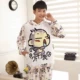 Mùa đông san hô nhung One Piece đồ ngủ nam dày phim hoạt hình Lufei mùa đông thanh niên học sinh trung học flannel phù hợp đồ pijama nam trung niên