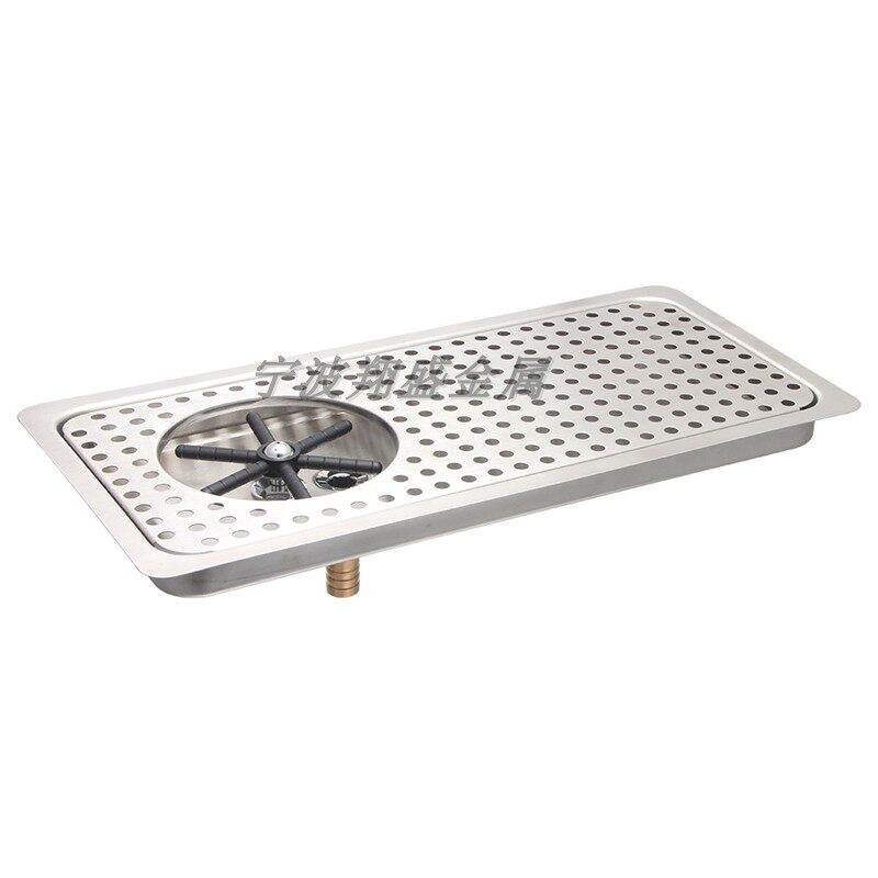 304 stainless steel washcup bar with embedded high-pressure washcup machine Cafeteria stainless steel water drain pan