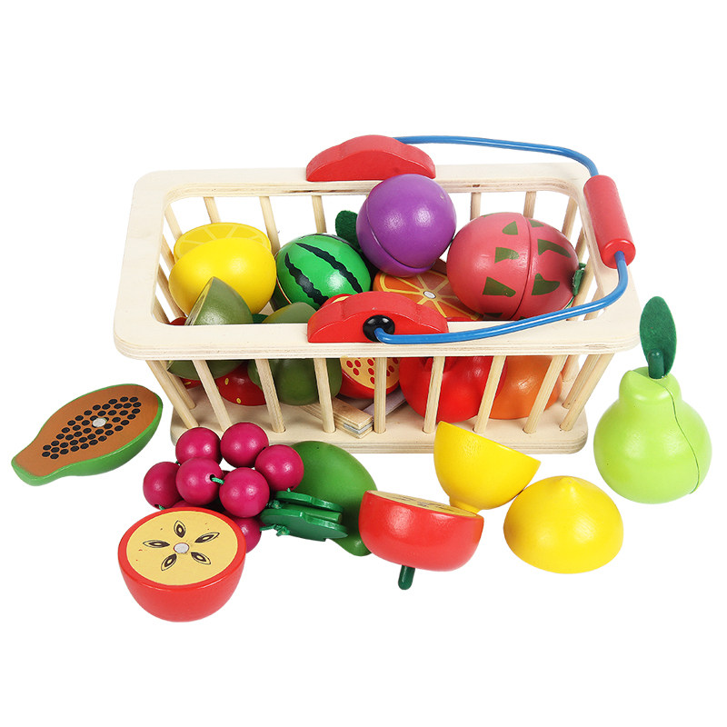 Wooden Children Fruit Chechele Toys Girls Dress Home Wine Vegetables Baby Chicce Kitchen Sets Gifts