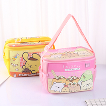 Childrens oblique cross portable lunch box bag insulation bag Aluminum foil thick waterproof cartoon cute primary school student with rice lunch bag