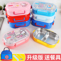 304 stainless steel lunch box Childrens partition lunch box sealed anti-scalding cartoon cute cat student canteen lunch box