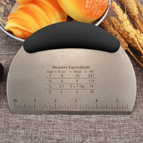 Stainless steel section knife Baking tool Cream cake scraper knife Semicircular non-slip dough cut with scale