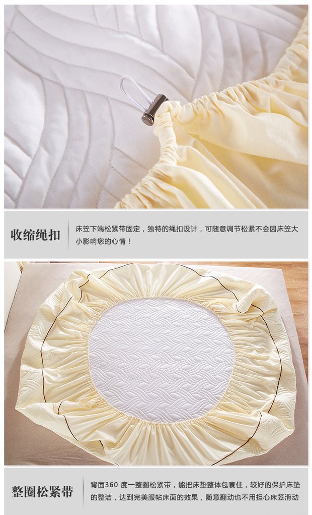Bông đơn giường bông chống bụi phủ giường chống trượt Simmons bảo vệ phần mỏng 1,8m cộng với nệm bông 	ga giường bo chun