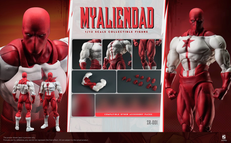 Zoomrig Zr-001 1/12 Action Figure My Alien Dad Almighty Man with Head Sculpt Accessory Pack
