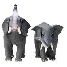 Children's simulation zoo model toy wildlife world Asian male and female elephant male and female elephant cub set